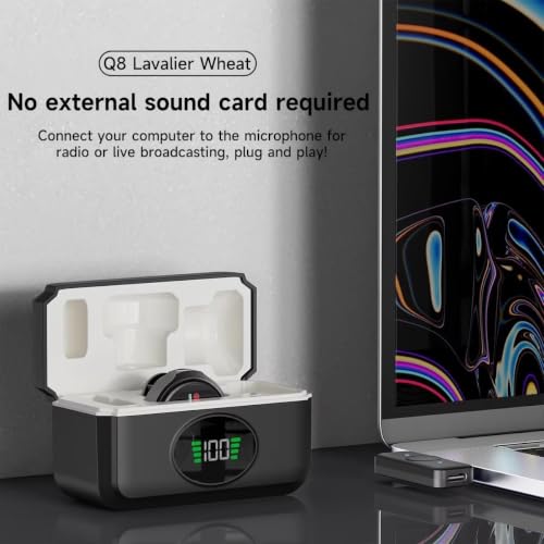 Image of DDLC Q-8 Dual Wireless Microphone for Camera Laptop & Smartphones | 2.4G Mini Collar Mic with Noise Cancellation & Magnetic Clip | Wireless Mic for YouTube Vlogging Recording & Interviews (EQ08)