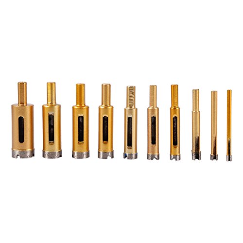 10pcs 6mm-25mm Diamond Drill Bits Hole Saw Cutting Tool Set for Ceramic Marble Glass Stone Woodworking
