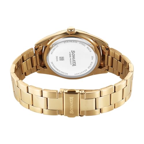 Image of Sonata Festive 2.0 Quartz Silver Round Dial Men's Watch | Stainless Steel Strap Material | Watches for Men Analog - 77198YM01