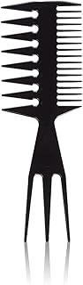 مشط تصفيف وتسريح الشعر بلاستيك ثلاثي (لون اسود 1 قطعه)