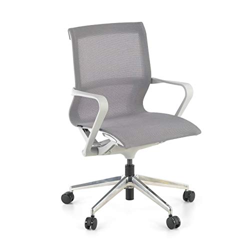 ofiprix | Silla Protech | Silla de Oficina Giratoria | Silla Escritorio de Diseño | Respaldo bajo | Uso Profesional | Red Transpirable | Color Gris