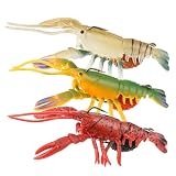 PROBITE Leadhead Crawfish Soft Plastic Baits - 3PCS Realistic Lobster Lures for Bass Walleye, Slow-Sinking Saltwater/Freshwater Fishing Bait(Mixed Colors)