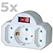 Produktbild TronicXL 5 Stück Mini Steckdosenleiste 3-fach Euro Verteiler steckdose weiss 3er 3fach Adapter Stecker Euro Weiche + Schalter schaltbar Ein Aus