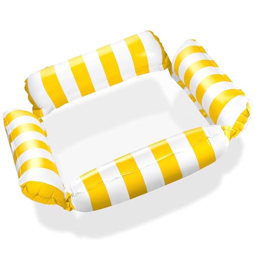 Balinco Aufblasbare Matratze Pool, Wasserhängematte mit Netz, Wasser Luftmatratze mit 4 Luftkammern, Pool Party Sessel, ...