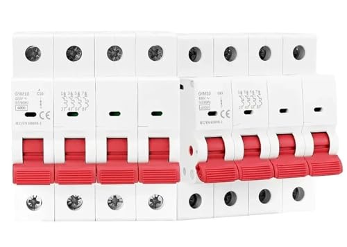 Mini disjoncteur 4 pôles courbe C 25A GYM10 rail DIN 6KA