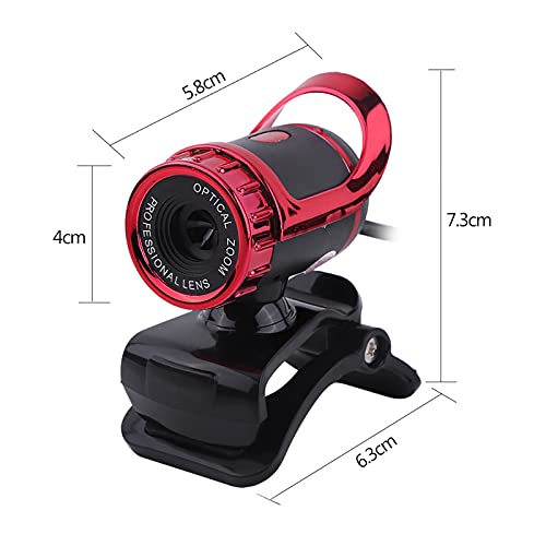 Agatige Webcam Mit Mikrofon, USB 2.0 HD Pro Webcam, 0,3 Mio. Pixel Clipon Webcam Webkamera HD 360 Grad Drehbarer Ständer, Integriertes Mikrofon Für PC(红色) – Bild 5