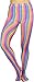 ToBeInStyle Women’s Spandex Opaque Pantyhose With Vertical Rainbow Stripes