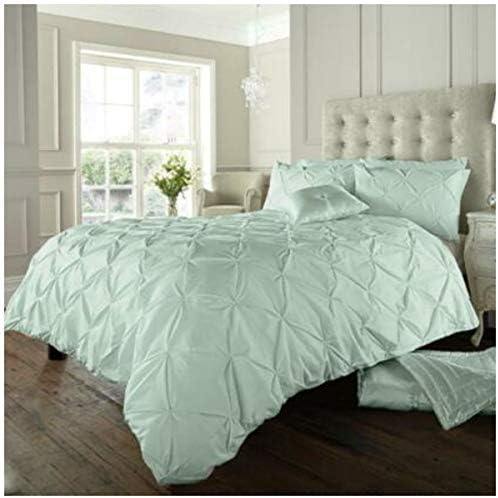GC GAVENO CAVAILIA Pintuck Duvet Cover With Pillowcases Polycotton Quilt Bedding Covers Pinch Pleated Comforter Set Double, Aubergine