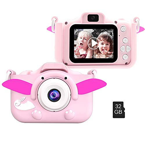 Kinderkamera, Digitalkamera Kinder 40MP 1080P HD Selfie-Kamera 2 Zoll HD-Bildschirm mit 32G TF-Karte Weihnachten Fotoapparat Jungen und Mädchen