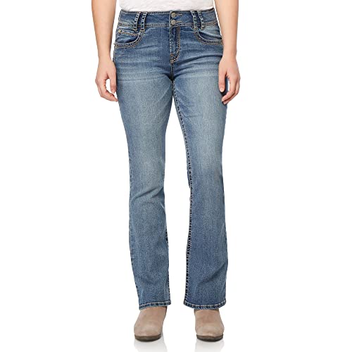 WallFlower Women's Luscious Curvy Bootcut Mid-Rise Insta Stretch Juniors Jeans (Standard and Plus), Galaxy, 11