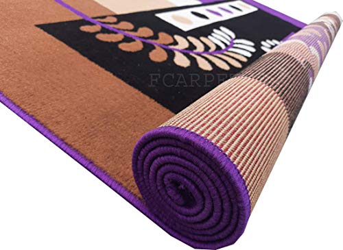Image of Modern Rectangular Carpet Velvet Touch 6.0X 8.0 Feet Purple A