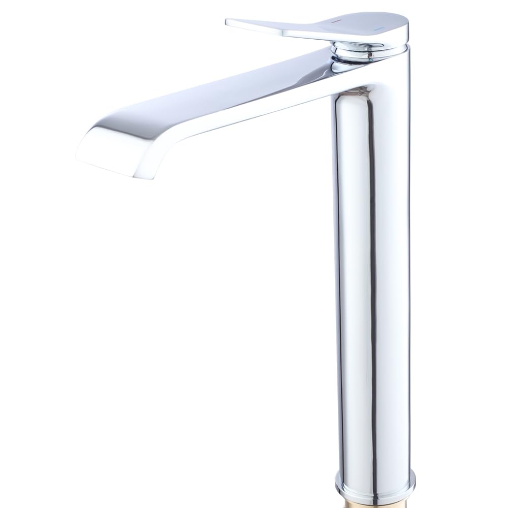 Jnfidosr Chrome Brass Tall Waterfall Spout Bathroom Faucet, Single Handle Extra Long Spout Vanity Sink Faucets,Vessel Faucet For Sink 1 Hole, Lavatory Mixer Tap Washbasin Faucet