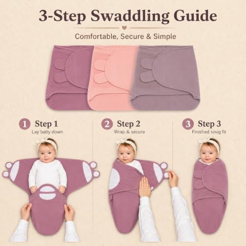 Image of Swaddle Blanket Wrap, 3-Pack Organic Newborn Swaddle Sack, Swaddles 0-3 Months, Swaddles for Newborns, Sleep Sack, Swaddle Blanket Wrap
