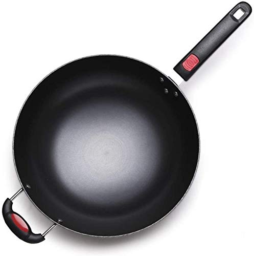 Wok de hierro fundido al carbono 13 pulgadas miniatura 3
