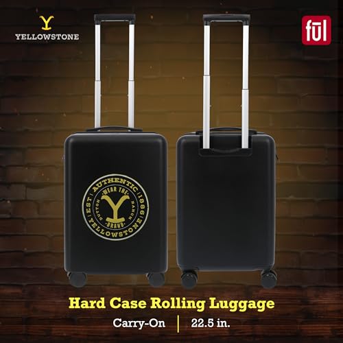 FUL Yellowstone 22.5 Inch Carry On Luggage, Dutton Ranch Hardshell Rolling Suitcase with Spinner Wheels, Black2