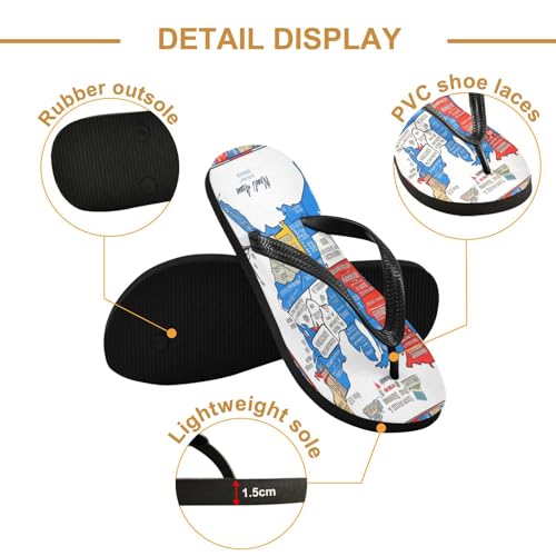 STAYTOP Color World Map Flip Flops Sandals of Men's & Women's,Sandals Beach Slippers Shower Slides2