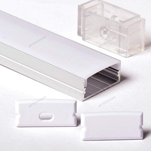 Aftertech Aluminiumprofil Für LED-Streifen – 2 M Lang, 35x35 Mm, Mit Matter Abdeckung