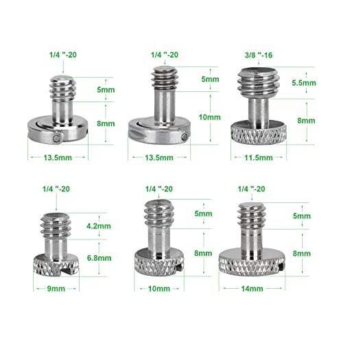 SZRIG Camera Cage Adapter with 1/4"-20 & 3/8-16 Screw Pack for Tripod Screw Accessories(8 Pieces) - Image 2