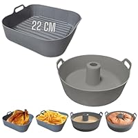 Stampi per friggitrice ad aria 22 cm Accessori per friggitrice ad aria Stampi in silicone per friggitrice ad aria savarin e Contenitore per friggitrice ad aria Accessori per friggitrice ad aria 4 - 6L