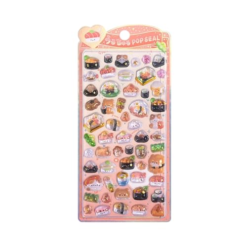 シール 可愛い 3D立体シー ル ごほうびシール DIY用 携帯電話飾り用 手帳用 ご褒美シー ル キラキラな 女の子 デコシー ル 手芸用品 (3d立体アニメ-2)