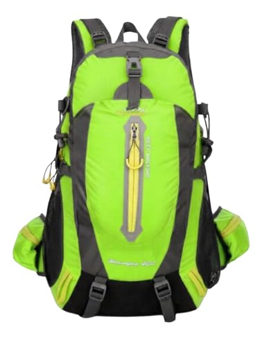 Mochila 40L Impermeável para Trilha Longa Viagem Camping Nylon com Suporte Lombar (Verde)