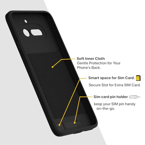 Image of Pikkme Back Cover for Nothing Phone 4a 5G Soft Matte Silicone Mag-Safe Design (Mag-Safe Not Support) Camera Protection | Slim Fit Bumper Cover (Black)