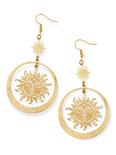 Sacina Gothic Boho Sun and Moon Earrings, Celestial Boho Earrings, Christmas New Year Jewelry Gift For Women