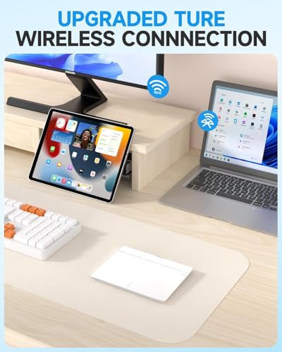 Homiguar Wireless Bluetooth Trackpad for Windows 10 & 11, 3-in-1 Connectivity Modes,High Precision Control, Portable Multi-Touch Gestures touchpad for PC & Laptop (White)