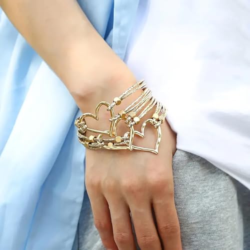 Image of Fesciory Leather Wrap Bracelets for Women, Boho Leopard Multi-Layer Crystal Beads Cuff Bracelet Jewelry