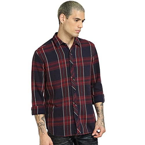 Image of JACK & JONES Checks Cotton Regular Fit Casual Mens Shirt