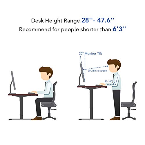 Flexispot En1 Electric Stand Up Desk 55 X 28 Inches Whole-Piece Desktop Ergonomic Memory Controller Height Adjustable Standing Desk (White Frame + 55" Rustic Brown Desktop, 2 Packages) #TOP7