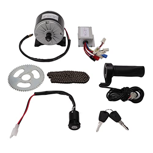 Electric Motor for Electric 24V 250W Electric DC Motor Controller Kit with 55T Chainring 146L Chain for Mini Bikes Electric Scooter Motorcycle
