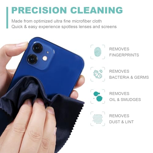 Smotecq STQ-YJB220 12 Pack Assorted Colors Microfiber Cleaning Cloths - Safe And Effective Cleans Lenses, Glasses, Screens, Cameras, Eyeglasses thumb #3