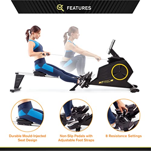 Circuit Fitness Circuit Fitness Deluxe Foldable Magnetic Rowing Machine With 8 Resistance Settings & Transport Wheels With Bluetooth #TOP4