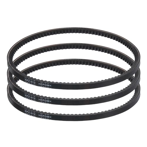 sourcing map 3pcs XPZ610 EPDM V-Belt, wedge Section Cut Edge Cogged Industrial Rubber V Belt 10mm Width x 610mm Pitch Circumference