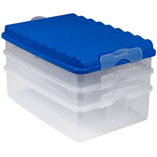 ARTECSIS Aufschnittbox 3-stöckig 25x16x14,5cm - Blau / Kühlschrank, Gefrierschrank - BPA-frei Cover