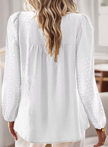 Image of Falechay Womens Tops Flowy Boho Dressy Casual Lace Cute Long Sleeve Shirts