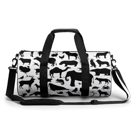 Sac week-end animaux noirs : le duffel bag élégant de 45x23x23cm