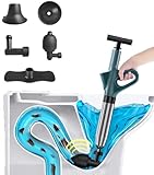 Druckluft- Rohrentstopfer, Rohrreinigungsmaschine, Plunger Toilette, Abfluss Verstopfung Entferner Tools, High Pressure Air Drain Blaster, mit Echtzeit- Barometer, Toilette, Bad, Bodenablauf