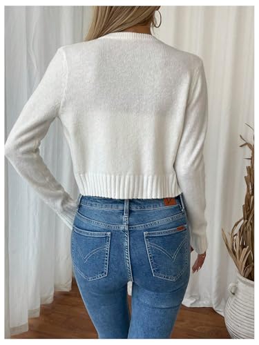 GORGLITTER Women's Lightweight Cropped Cardigans Button Up Long Sleeve Knit Sweater Dressy Fall Fashion 20253