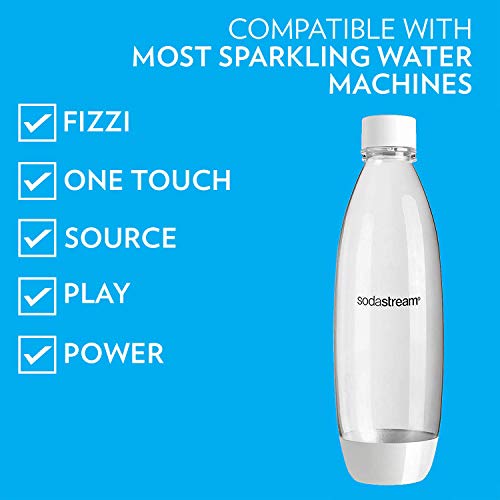 Image of sodastream White 1L Slim Carbonating Bottles Twin Pack, Pack of 2
