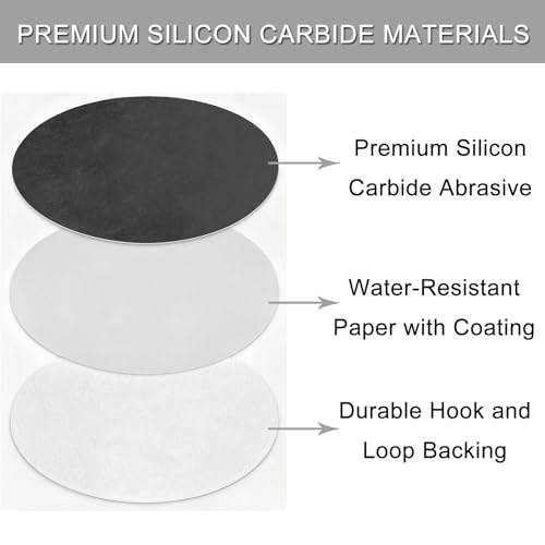 Image of 6 Inch 50 Pcs Wet Dry Sanding Discs Hook and Loop, 7000 Grit Sandpaper Automotive Wood Metal Polishing & Sanding, Silicon Carbide Sand Paper for Random Orbital Sander (Grit 7000)