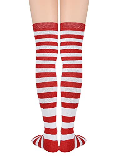 Image of Azue Women Non Slip Thigh High Socks Fashion Tube Stockings above Knee Cosplay Socks