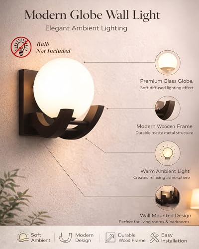 Image of Homesake Zedo Wall Lamp, Wall Decor, Wall Hanging Wood Light lamp,Vintage wall Lamps, Industrial wall Lights Decorative Home, Living Room, Indoor Outdoor Lighting