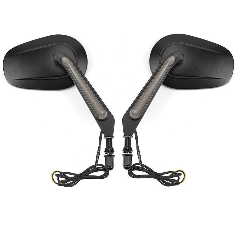 Specchietto Retrovisore Per Moto Con Indicatore Di Direzione – Laterale Regolabile, Grandangolare, In Alluminio Per Harley E Davidson
