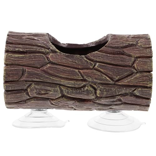 Sosoport Reptile Hide Cave Resin Trunk Statue for Terrarium Decoration Hollow Design for Lizards Spiders and Pets Climbing and Shelter