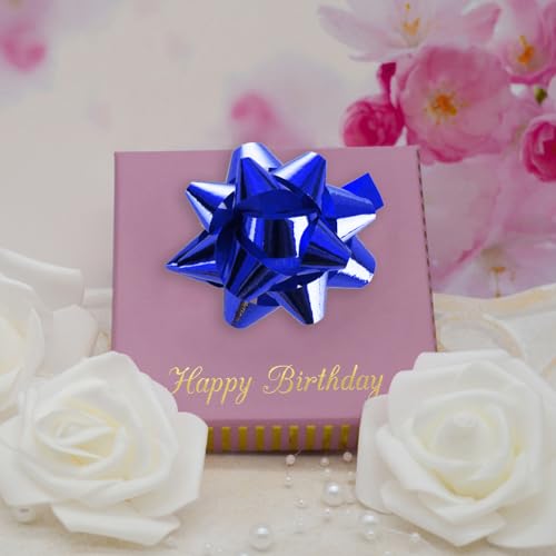 COM-FOUR® 100x Geschenkschleife in tollen Farben - selbstklebende Fertigschleife zur Dekoration von Geschenken zu Weihnachten und Hochzeiten (100 Stück - Glanz - 4 Farben)