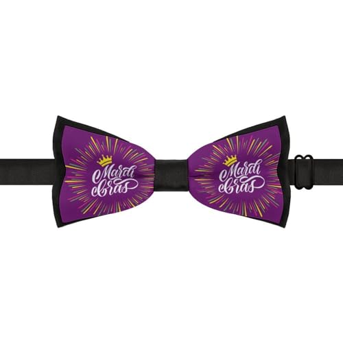 Mardi Gras Bow Tie for Men Adjustable Necktie Funny Tie Neck Ties for Weddings Party