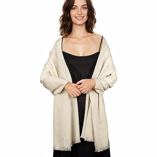 Sciarpa Crema Donna Invernale Scialle Sciarpe