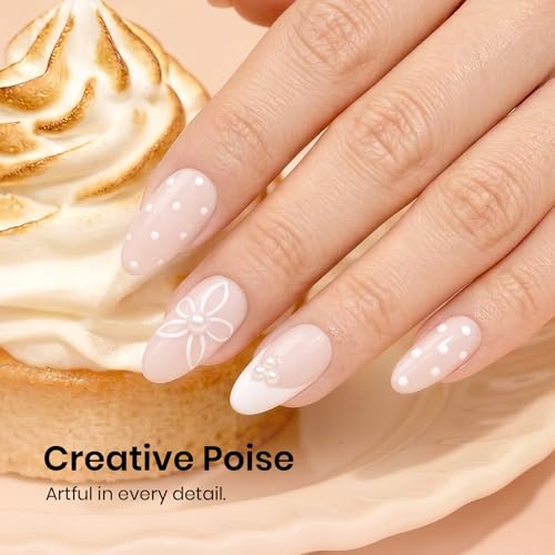 Image of Beetles Nude Gel Nail Polish - Creamy Almond 15ML /0.51Fl Oz, Nude Gel Polish, Color-Matched Bottle, Soak-Off UV LED, Long-Lasting Holiday Nails Art for DIY Beginners & Salon Pros